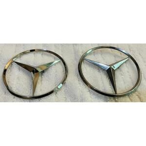 Set Of 2 Mercedes-Benz OEM Chrome 3 3/8" Emblem Badge Logo Nameplate Insignia